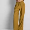 Pantalones de pierna ancha con efecto arrugado