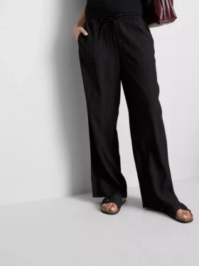 Pantalones de pierna ancha con efecto arrugado