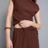 Pantalones de pierna ancha con efecto arrugado