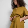 Pantalones de pierna ancha con efecto arrugado