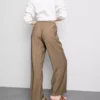 Pantalones de pierna ancha con efecto arrugado