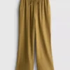Pantalones de pierna ancha con efecto arrugado
