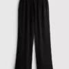 Pantalones de pierna ancha con efecto arrugado