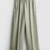 Pantalones de pierna ancha con raya lateral
