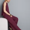 Pantalones de pierna ancha con rayas texturizadas