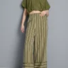 Pantalones de pierna ancha con rayas texturizadas