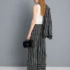 Pantalones de pierna ancha con rayas texturizadas