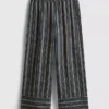 Pantalones de pierna ancha con rayas texturizadas