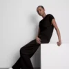 Pantalones de pierna ancha con textura