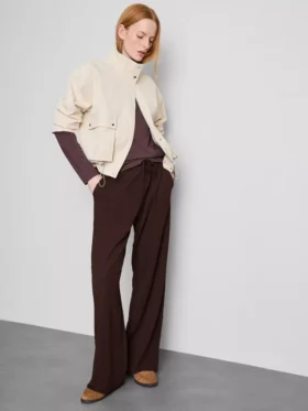 Pantalones de pierna ancha con textura