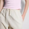 Pantalones de pierna ancha de mezcla de algodón