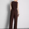 Pantalones de pierna ancha de mezcla de algodón