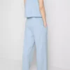 Pantalones de pierna ancha de mezcla de algodón