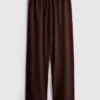 Pantalones de pierna ancha de mezcla de algodón