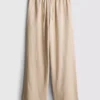 Pantalones de pierna ancha de mezcla de algodón