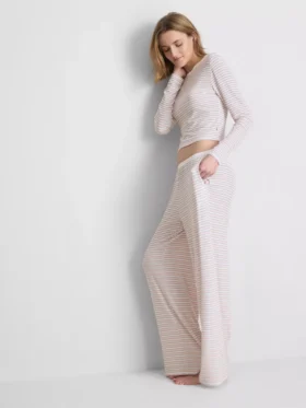 Pantalones de pijama a rayas con canalé