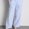 Pantalones de pijama de algodón a rayas tipo Oxford