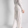 Pantalones de pijama de canalé con estampado de mariposas