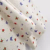 Pantalones de pijama de canalé con estampado de mariposas