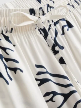 Pantalones de Pijama de corte ancho con estampado coral