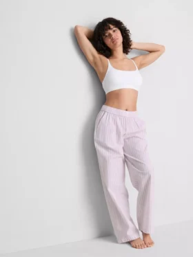 Pantalones de Pijama de corte recto a rayas, ideales para estar por casa
