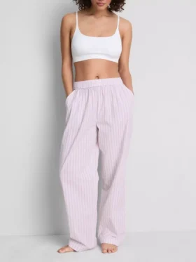 Pantalones de Pijama de corte recto a rayas, ideales para estar por casa