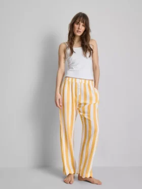 Pantalones de Pijama de corte recto con volantes, ideales para relajarse
