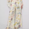 Pantalones de playa estampados de corte ancho