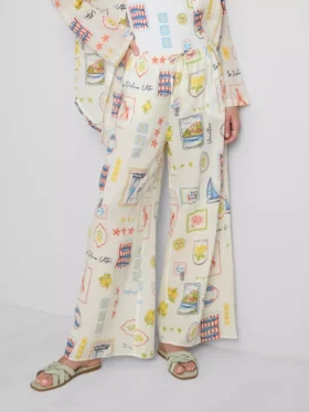 Pantalones de playa estampados de corte ancho