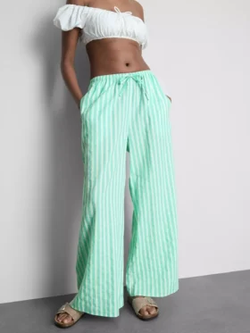 Pantalones de playa estampados de corte ancho