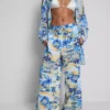 Pantalones de playa estampados de corte ancho