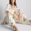 Pantalones de playa estampados de corte ancho