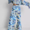 Pantalones de playa estampados de corte ancho