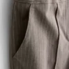 Pantalones de rayas finas de corte ancho y tejido cepillado