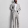 Pantalones de traje de corte entallado con textura dobby