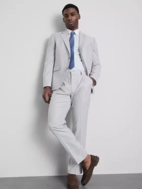 Pantalones de traje texturizados de corte regular