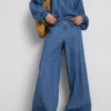 Pantalones de vaquero de pierna ancha con alto contenido en algodón de Paula Echevarría