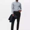 Pantalones formales de sarga de corte entallado