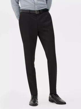Pantalones formales de sarga de corte entallado