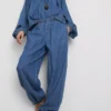Pantalones harem de Paula Echevarría en denim con alto contenido en algodón