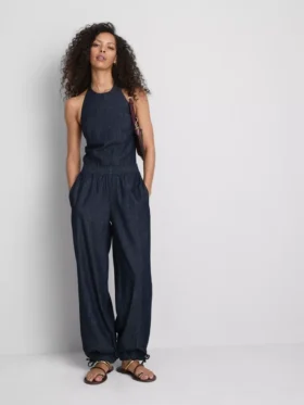 Pantalones harem de Paula Echevarría en denim con alto contenido en algodón