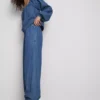 Pantalones harem de Paula Echevarría en denim con alto contenido en algodón