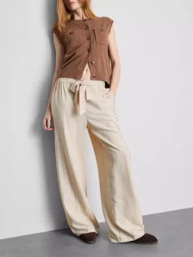 Pantalones palazzo con detalle de lazo