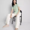 Pantalones rectos arrugados