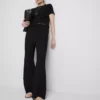 Pantalones rectos arrugados con cordón