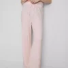 Pantalones rectos arrugados con cordón