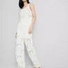 Pantalones rectos de ganchillo con alto contenido en algodón