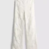 Pantalones rectos de ganchillo con alto contenido en algodón