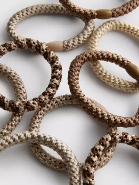 Paquete de 10 gomas trenzadas para el pelo
