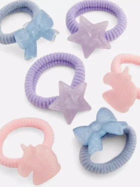 Paquete de 6 gomas para el pelo con colgantes